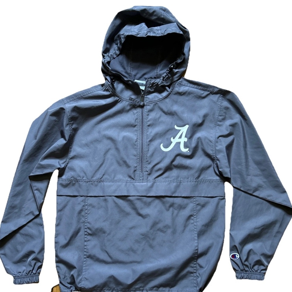 CHAMPION Mens Alabama Tide Champion Kangaroo Pocket Gray Windbreaker
